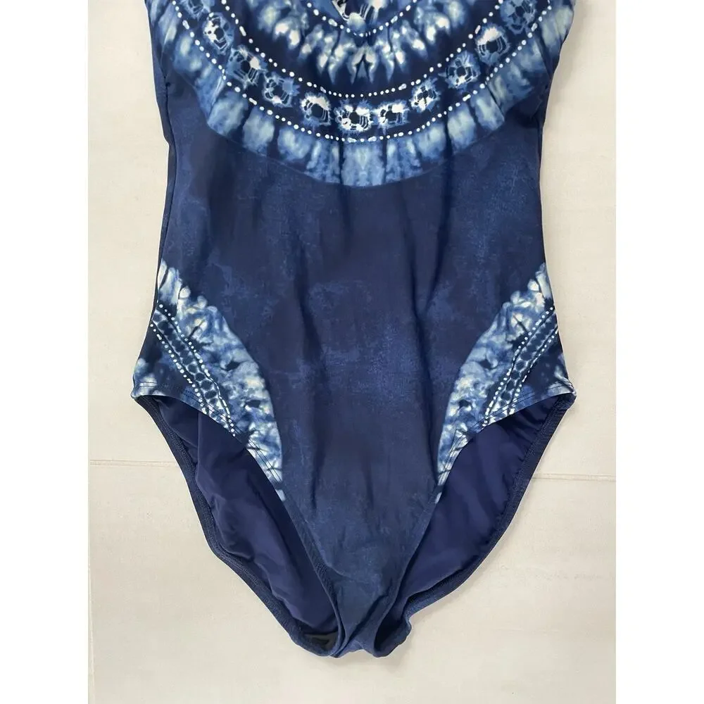 La Blanca Swimsuit One Piece Swim Tie Dye Ikat Print  Swimwear Summer